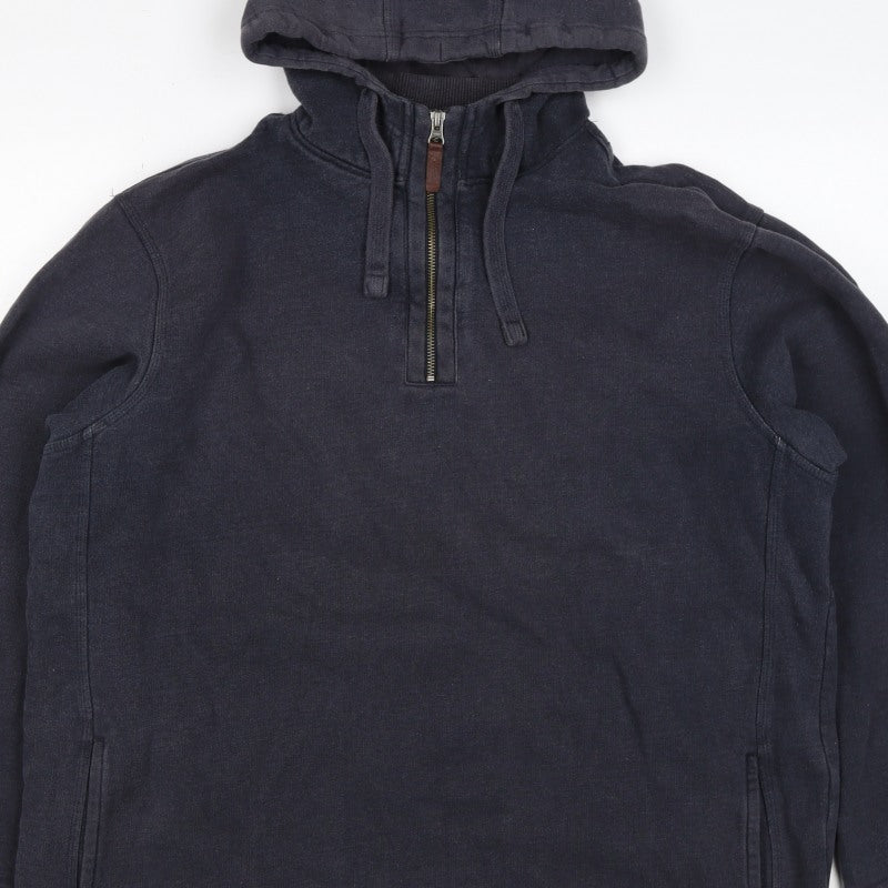Boston Crew Men’s Black XL 1/4 Zip Pullover Hoodie Pockets