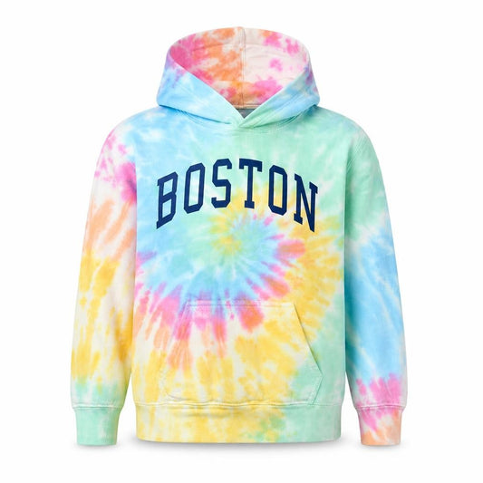 Front view of Ocean Beach Company girls’ multicoloured s boston tie dye pullover hoodie