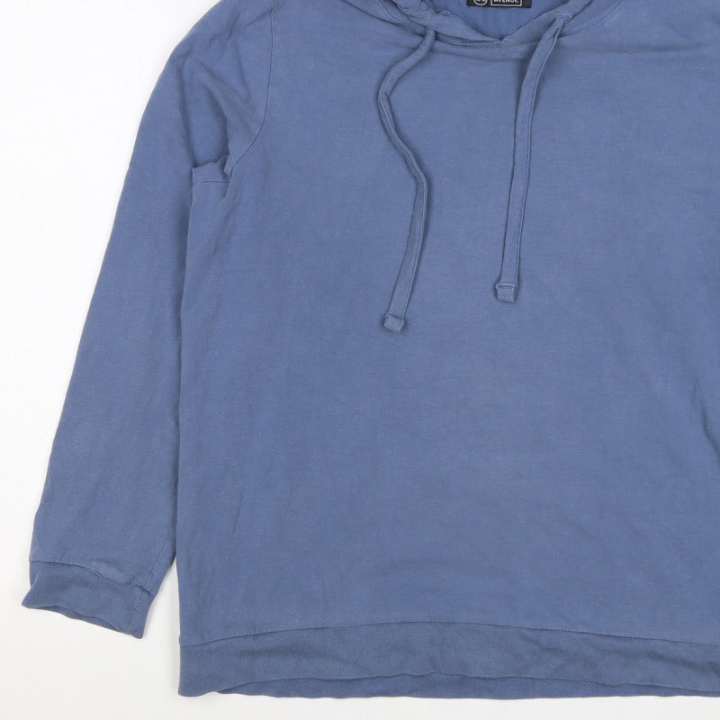 Additional view of Avenue Women’s Blue Hooded Pullover Sweatshirt UK 18 Plus Cotton