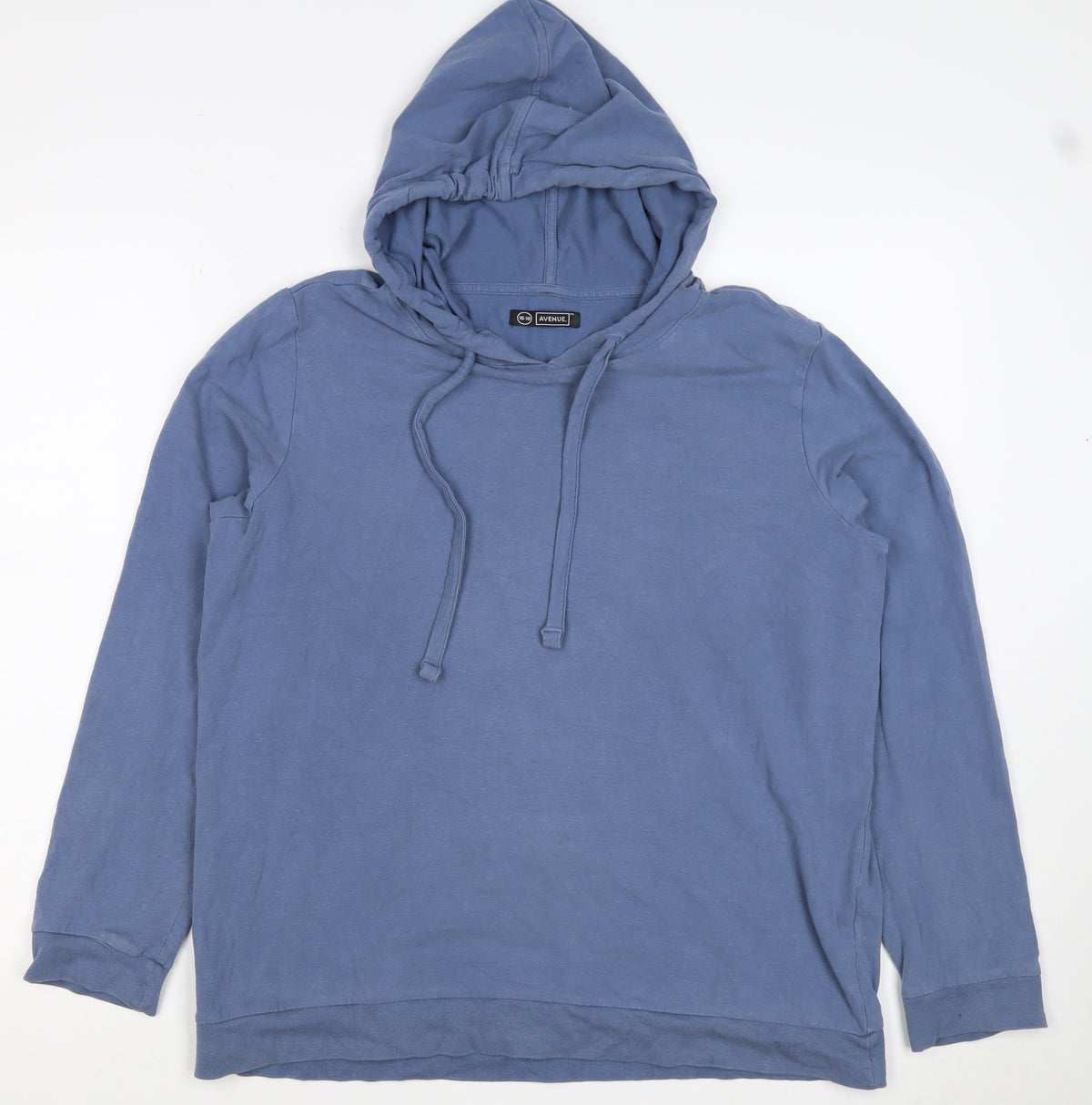 Back view of Avenue Women’s Blue Hooded Pullover Sweatshirt UK 18 Plus Cotton