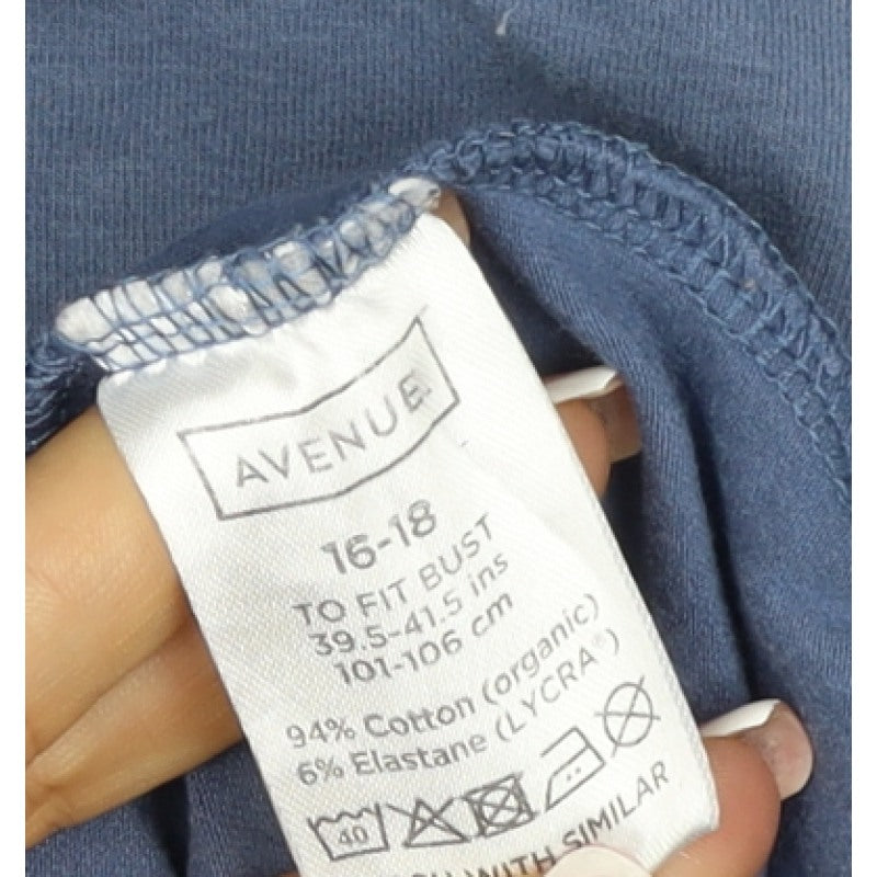 Additional view of Avenue Women’s Blue Hooded Pullover Sweatshirt UK 18 Plus Cotton
