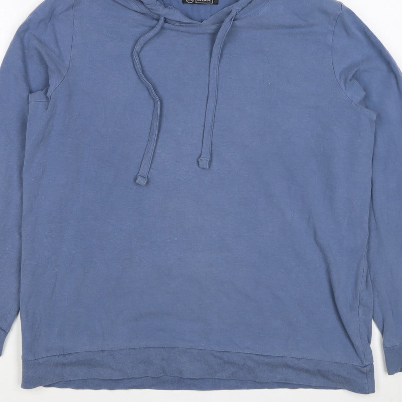 Additional view of Avenue Women’s Blue Hooded Pullover Sweatshirt UK 18 Plus Cotton