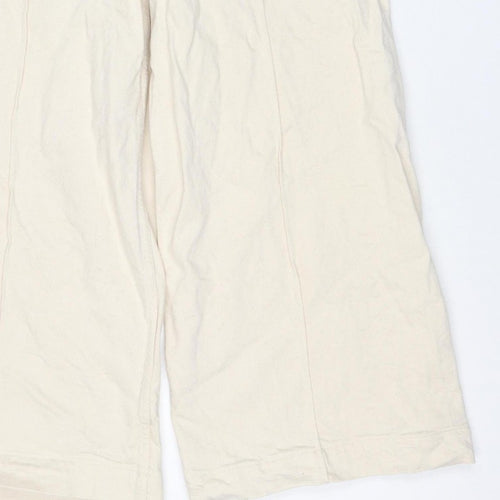 Marks & Spencer Women’s Ivory Wide-Leg Jeans UK 14 Regular Cotton Stretch
