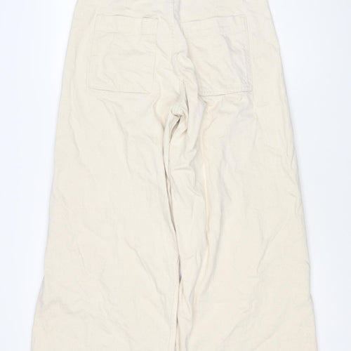 Marks & Spencer Women’s Ivory Wide-Leg Jeans UK 14 Regular Cotton Stretch