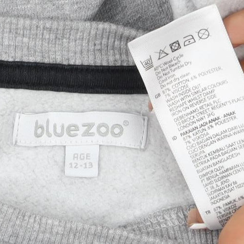 Bluezoo Boys Grey 12-13 Years Pullover Sweatshirt Headphones Graphic
