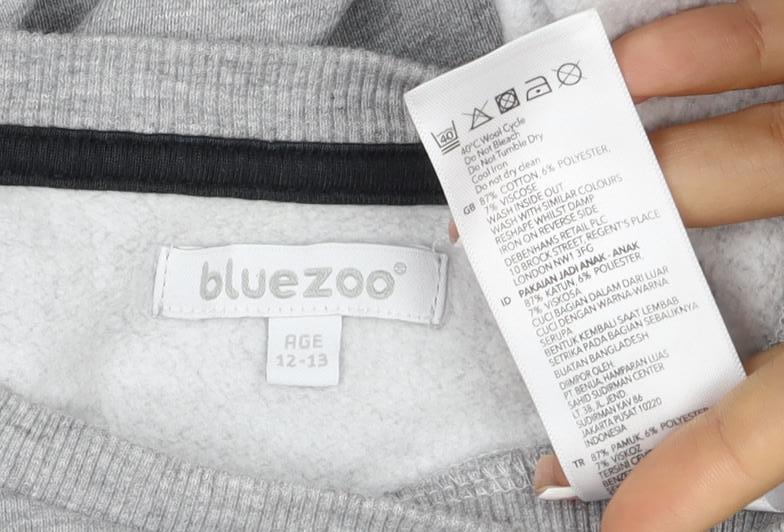 Bluezoo Boys Grey 12-13 Years Pullover Sweatshirt Headphones Graphic