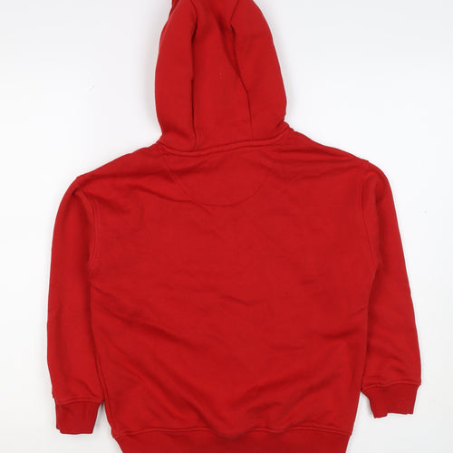 F&F Boys Red 9-10 Years Pullover Hoodie Reindeer Football Graphic