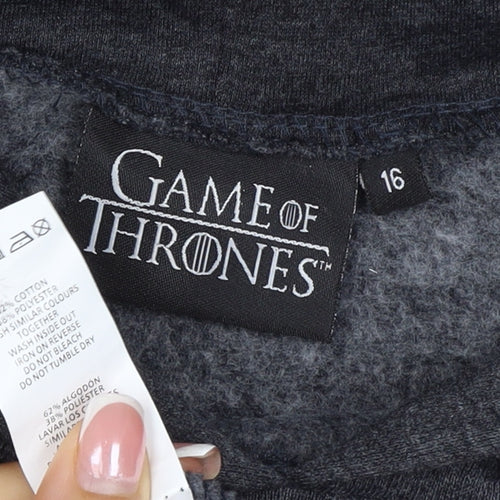 Game of Thrones Women’s Grey Size 16 Graphic Pullover Hoodie