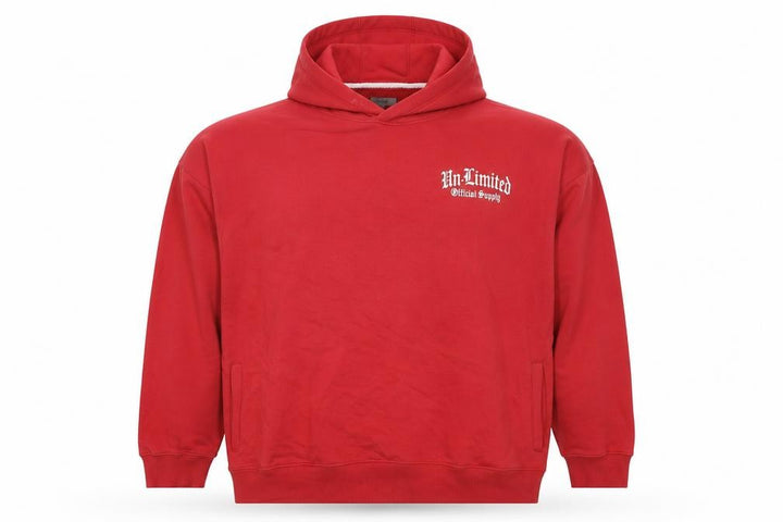 George Men’s Red 4XL Pullover Hoodie Graphic Print Logo Pockets