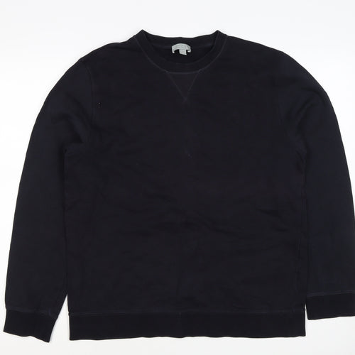 COS Men’s Black L Crew Neck Pullover Cotton Sweatshirt Long Sleeve