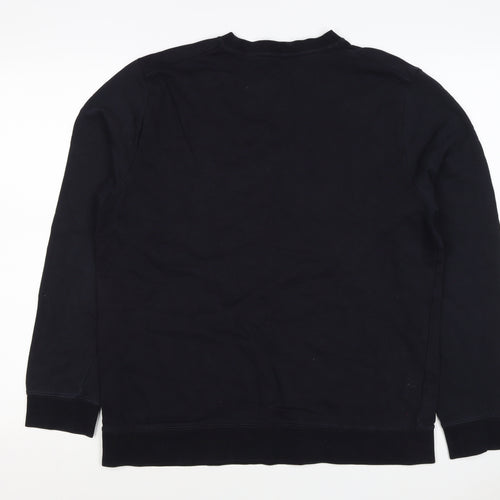 COS Men’s Black L Crew Neck Pullover Cotton Sweatshirt Long Sleeve