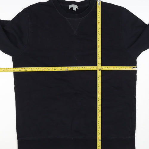 COS Men’s Black L Crew Neck Pullover Cotton Sweatshirt Long Sleeve