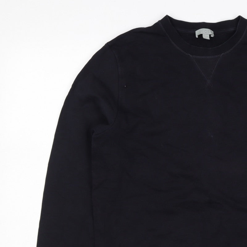 COS Men’s Black L Crew Neck Pullover Cotton Sweatshirt Long Sleeve