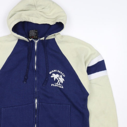 Fruit of the Loom Women’s Blue M Full Zip Miami Beach Hoodie