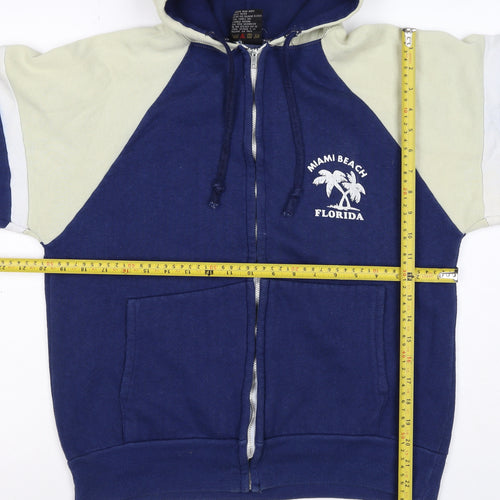 Fruit of the Loom Women’s Blue M Full Zip Miami Beach Hoodie