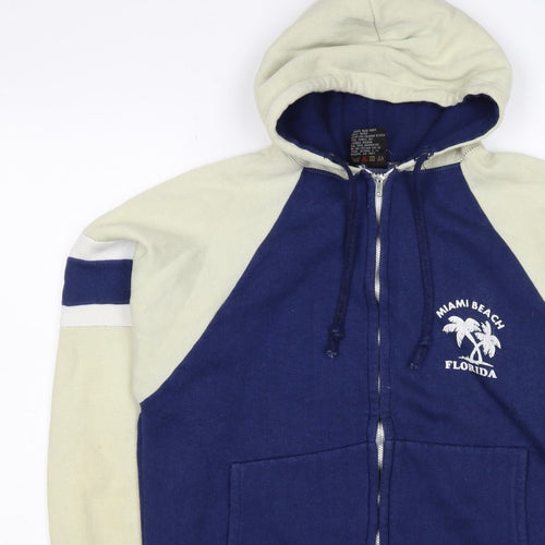 Fruit of the Loom Women’s Blue M Full Zip Miami Beach Hoodie