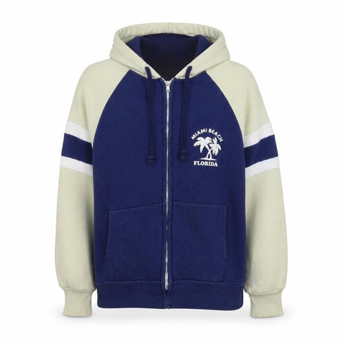Fruit of the Loom Women’s Blue M Full Zip Miami Beach Hoodie