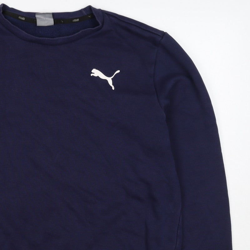 Additional view of Puma Men’s Blue M Crew Neck Logo Pullover Sweatshirt Sports