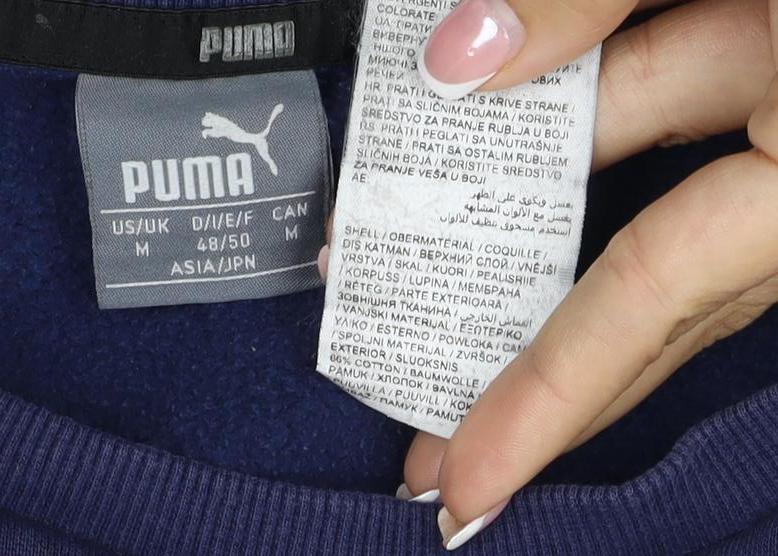 Additional view of Puma Men’s Blue M Crew Neck Logo Pullover Sweatshirt Sports