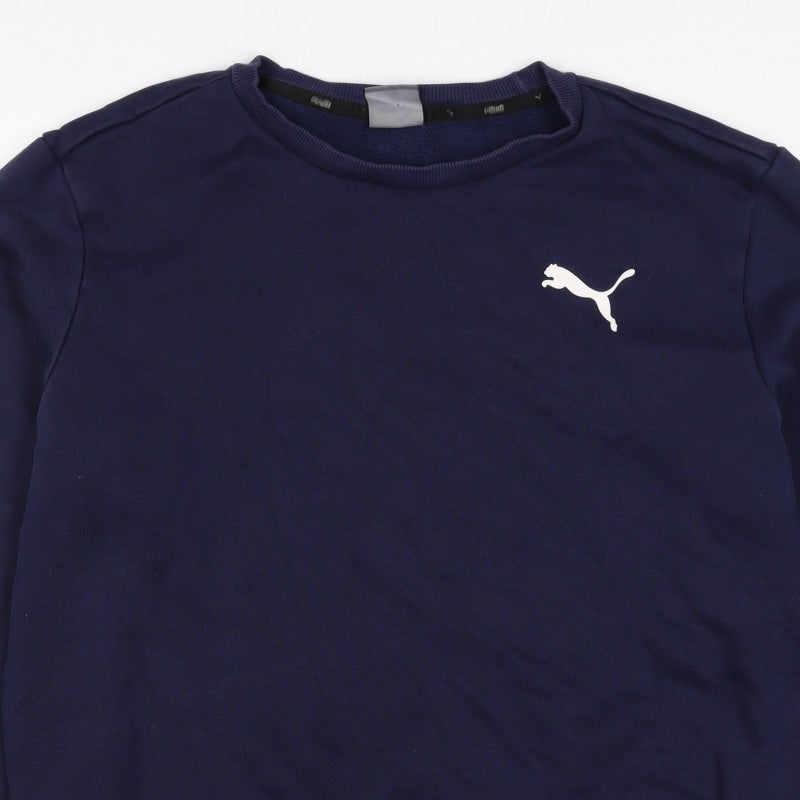 Additional view of Puma Men’s Blue M Crew Neck Logo Pullover Sweatshirt Sports