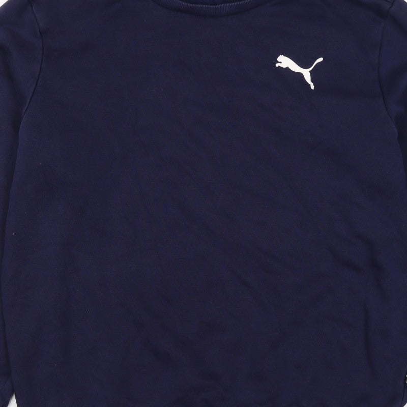 Additional view of Puma Men’s Blue M Crew Neck Logo Pullover Sweatshirt Sports