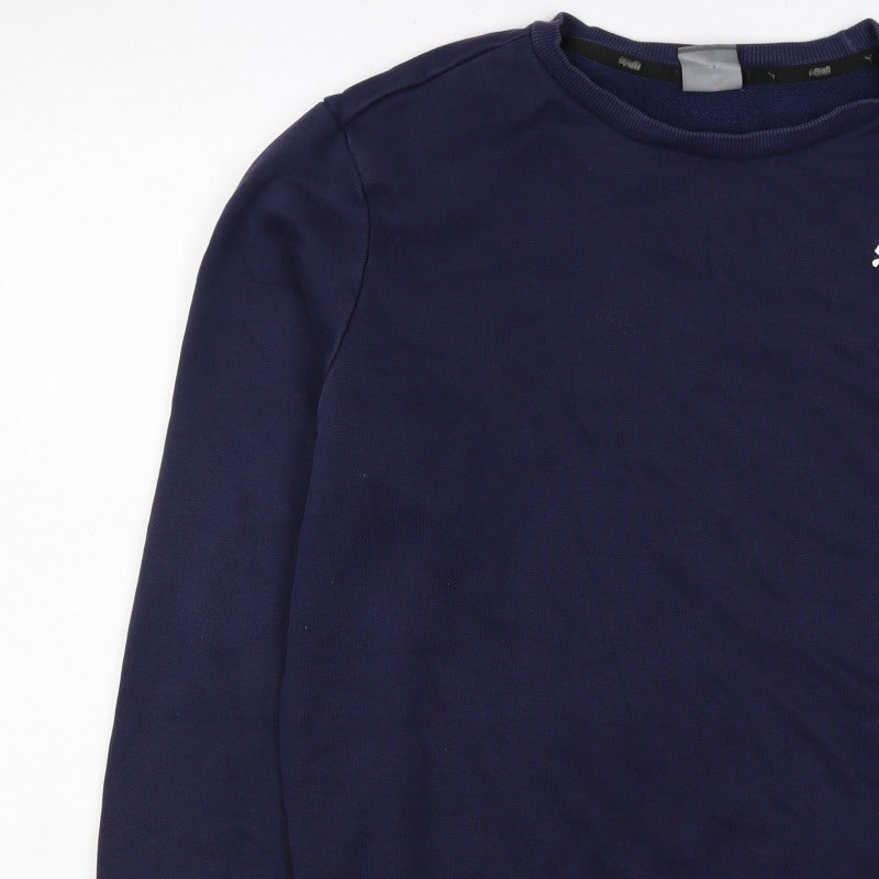 Additional view of Puma Men’s Blue M Crew Neck Logo Pullover Sweatshirt Sports