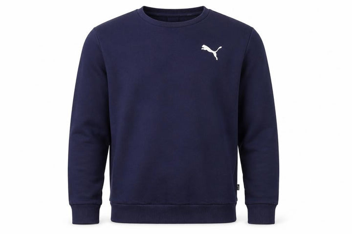 Puma Men’s Blue M Crew Neck Logo Pullover Sweatshirt Sports