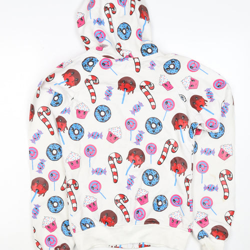 Poizen Industries Women’s White S Full Zip Candy Print Hoodie