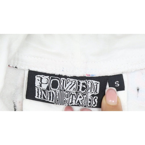 Poizen Industries Women’s White S Full Zip Candy Print Hoodie
