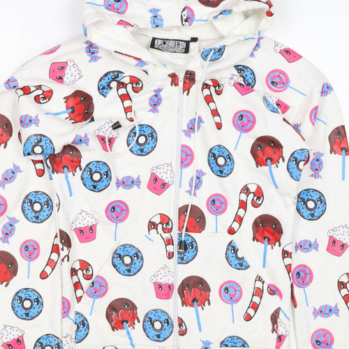 Poizen Industries Women’s White S Full Zip Candy Print Hoodie