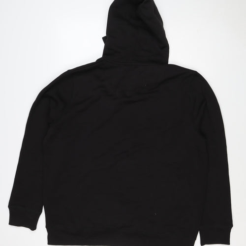 FCUK Men’s Black 2XL Pullover Hoodie Logo Drawstring Pocket