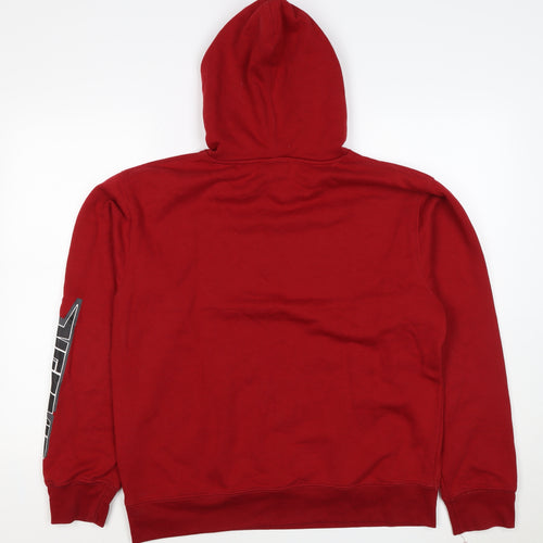 No Fear Men's Red L Pullover Hoodie Graphic Logo Pocket