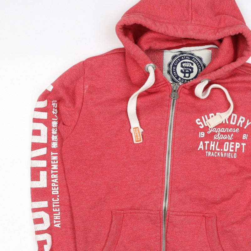 Superdry Men’s Red M Full Zip Hooded Graphic Track & Field Hoodie