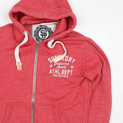 Superdry Men’s Red M Full Zip Hooded Graphic Track & Field Hoodie