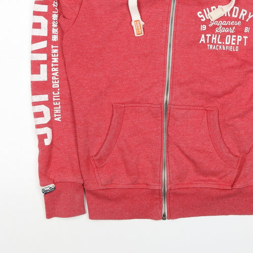 Superdry Men’s Red M Full Zip Hooded Graphic Track & Field Hoodie