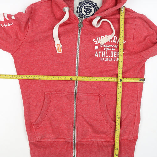 Superdry Men’s Red M Full Zip Hooded Graphic Track & Field Hoodie