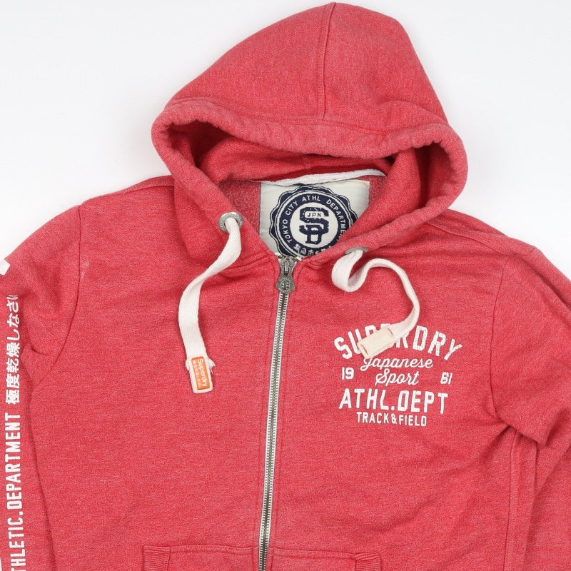 Superdry Men’s Red M Full Zip Hooded Graphic Track & Field Hoodie