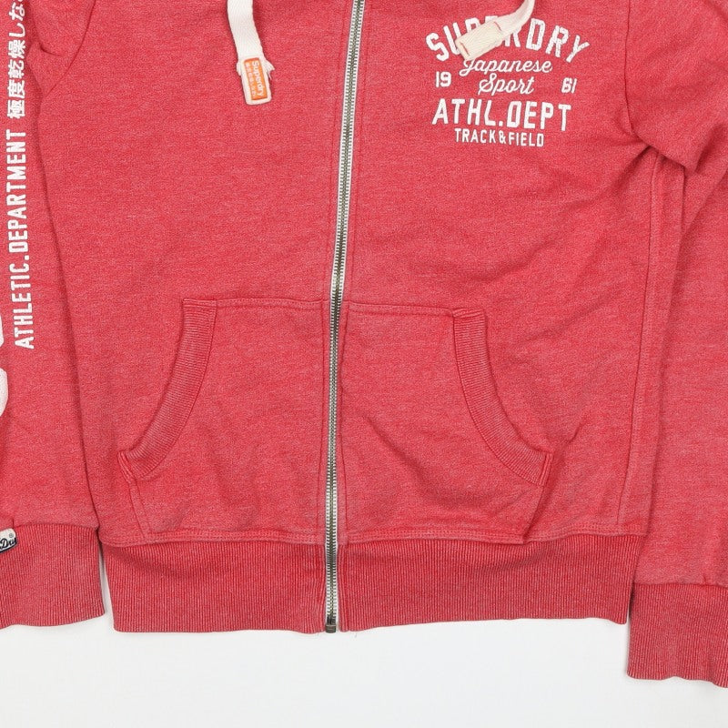 Superdry Men’s Red M Full Zip Hooded Graphic Track & Field Hoodie