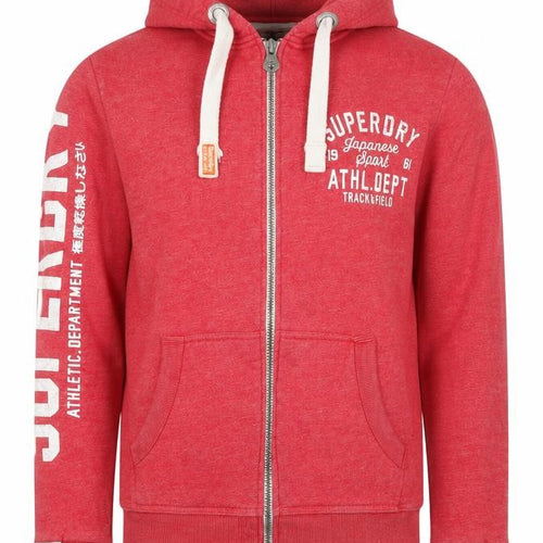 Superdry Men’s Red M Full Zip Hooded Graphic Track & Field Hoodie