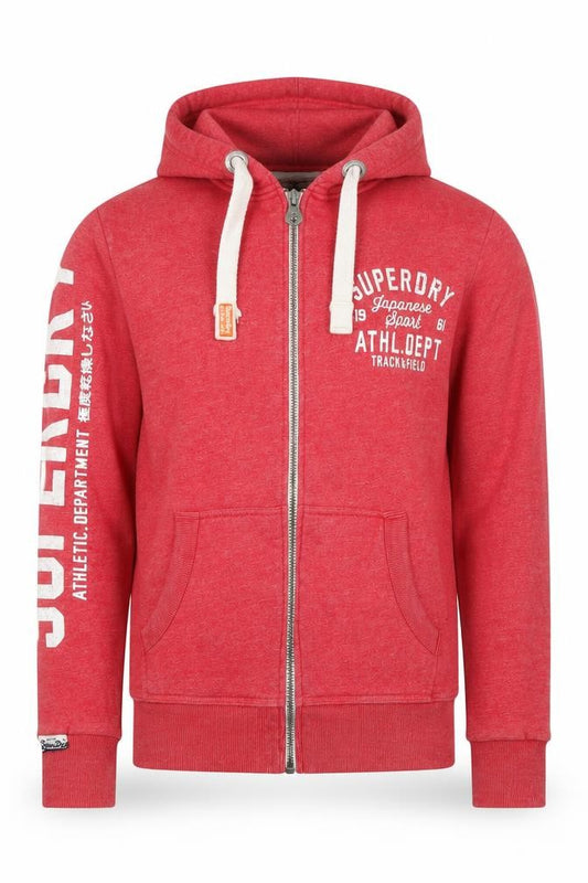 Superdry Men’s Red M Full Zip Hooded Graphic Track & Field Hoodie