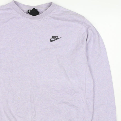 Nike Women’s Purple S Logo Crew Neck Raglan Sweatshirt