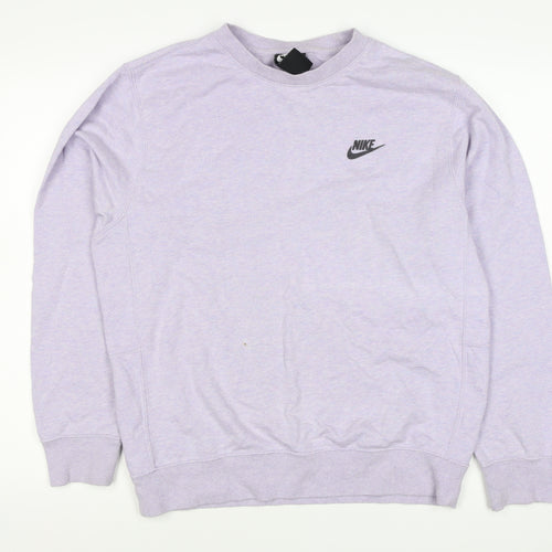 Nike Women’s Purple S Logo Crew Neck Raglan Sweatshirt
