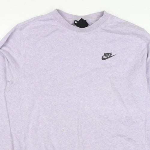 Nike Women’s Purple S Logo Crew Neck Raglan Sweatshirt