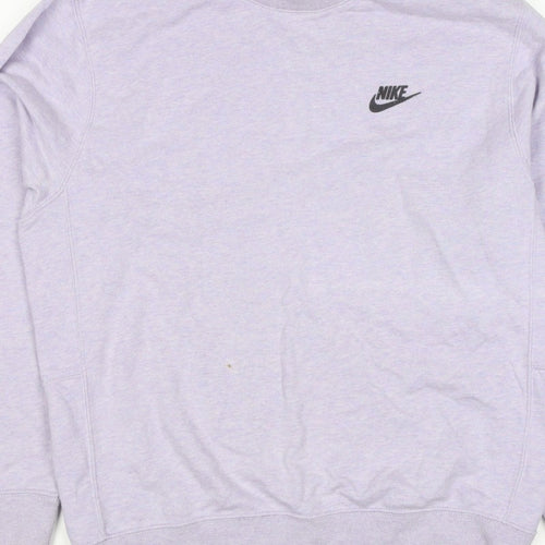 Nike Women’s Purple S Logo Crew Neck Raglan Sweatshirt