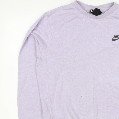 Nike Women’s Purple S Logo Crew Neck Raglan Sweatshirt