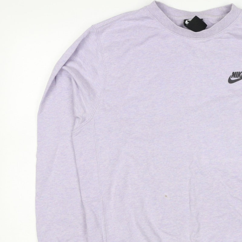 Nike Women’s Purple S Logo Crew Neck Raglan Sweatshirt