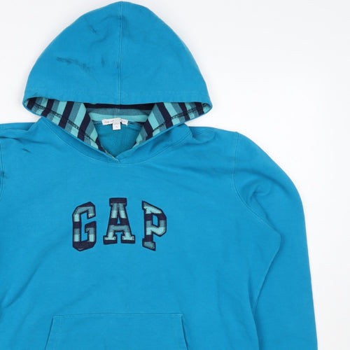 Gap Women’s Blue XL Pullover Hoodie Embroidered Logo Pocket