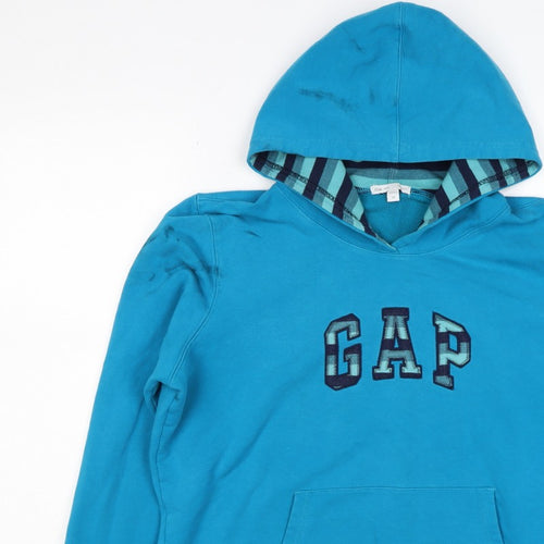 Gap Women’s Blue XL Pullover Hoodie Embroidered Logo Pocket
