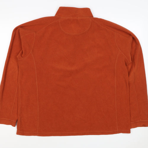 L.L.Bean Men’s Orange L 1/4 Zip Fleece Pullover Sweatshirt