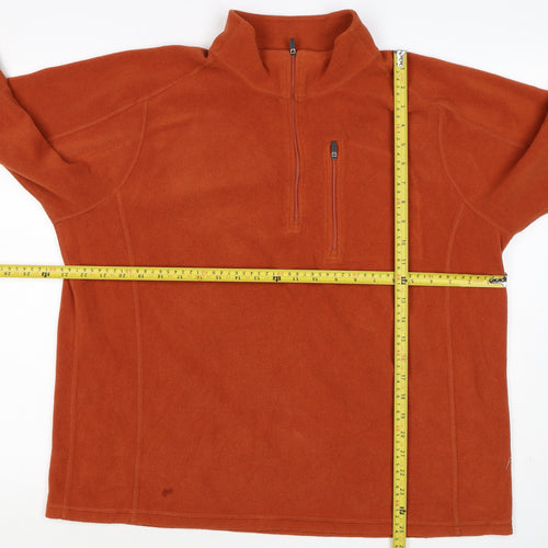 L.L.Bean Men’s Orange L 1/4 Zip Fleece Pullover Sweatshirt